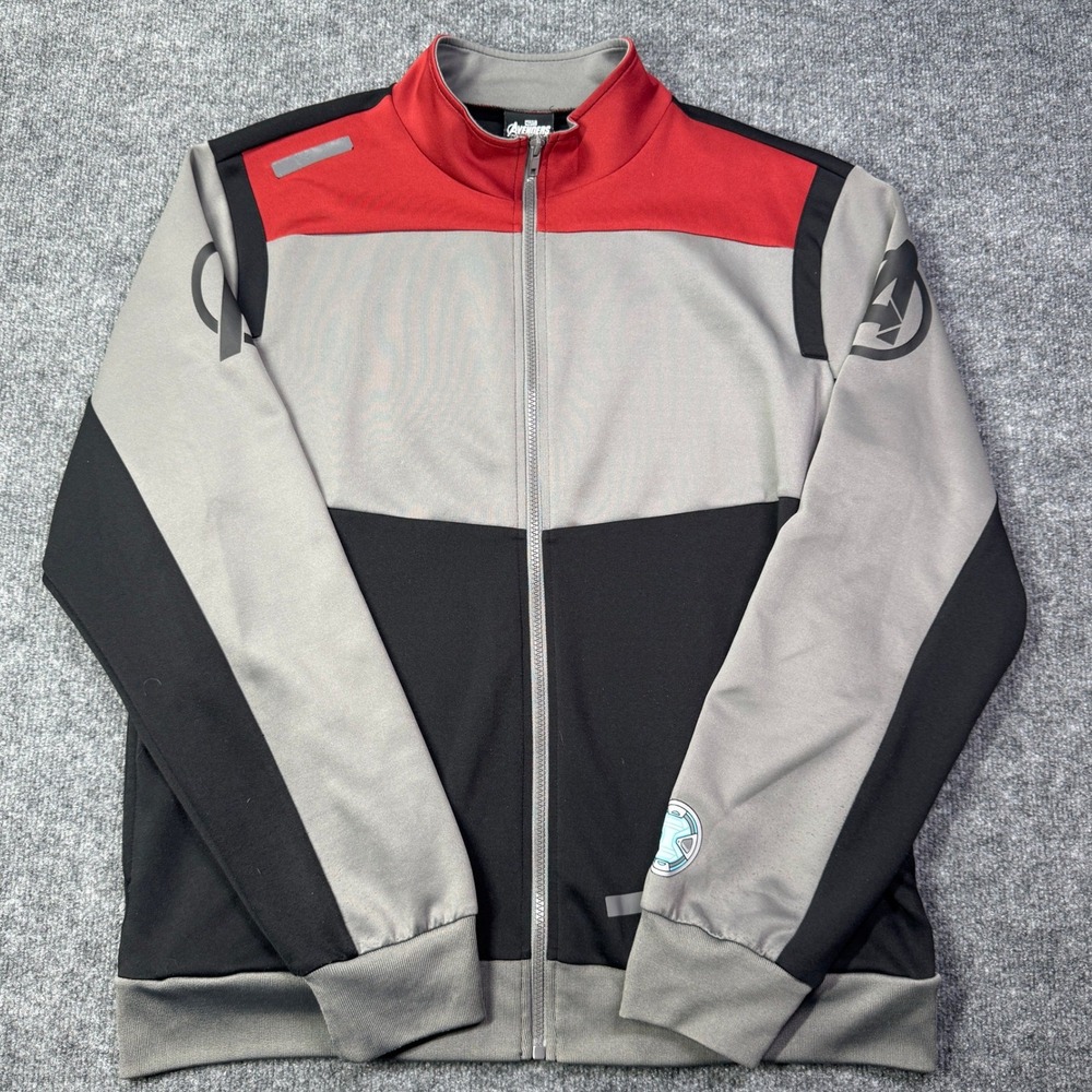 Marvel Avengers Our Universe Track Jacket Mens XL Grey Red Black Quantum Realm